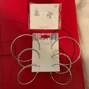 Onnea silver hoops set 3 sizes